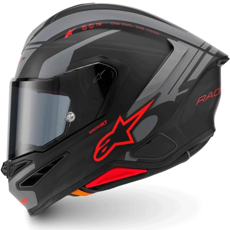 Integrální helma na motorku Alpinestars S-R7 A-Core černo-šedo-červená matná