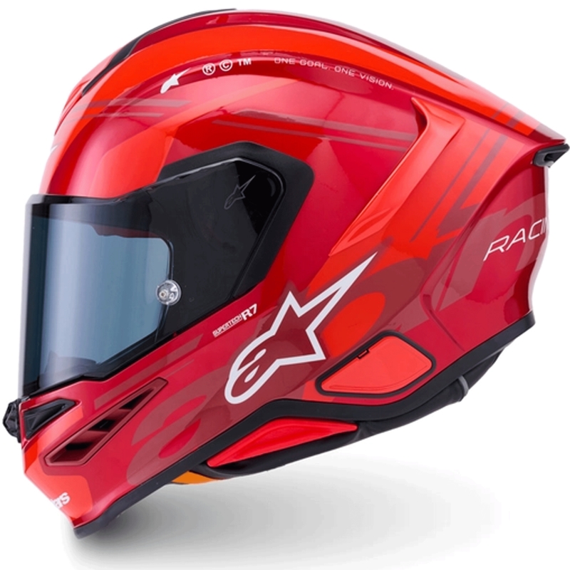 Kask motocyklowy integralny Alpinestars S-R7 A-Core czerwono-biały