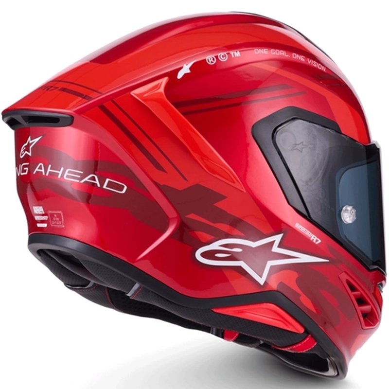 Kask motocyklowy integralny Alpinestars S-R7 A-Core czerwono-biały