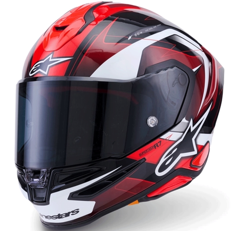 Kask motocyklowy integralny Alpinestars S-R7 Kinetis czarno-czerwono-biały