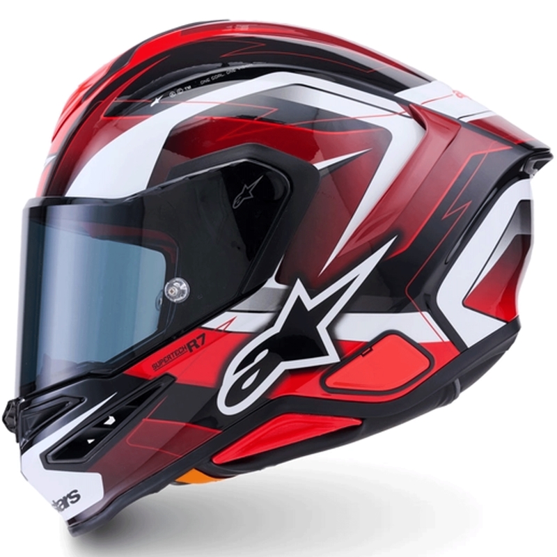 Kask motocyklowy integralny Alpinestars S-R7 Kinetis czarno-czerwono-biały