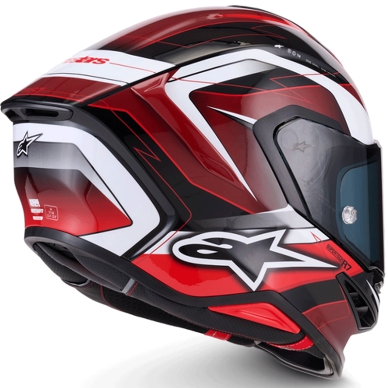 Kask motocyklowy integralny Alpinestars S-R7 Kinetis czarno-czerwono-biały