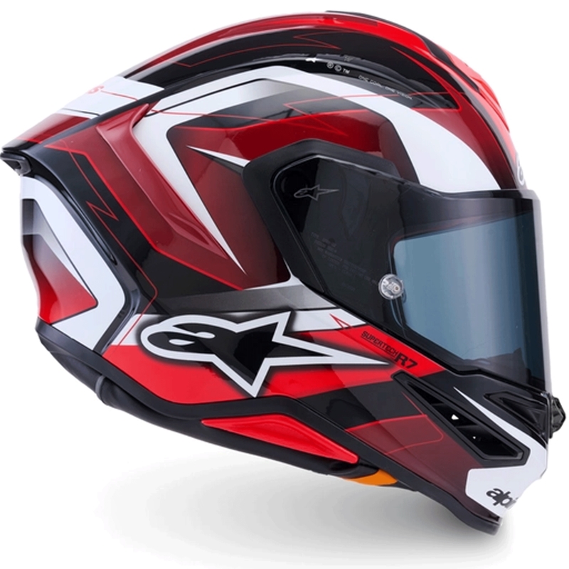 Kask motocyklowy integralny Alpinestars S-R7 Kinetis czarno-czerwono-biały