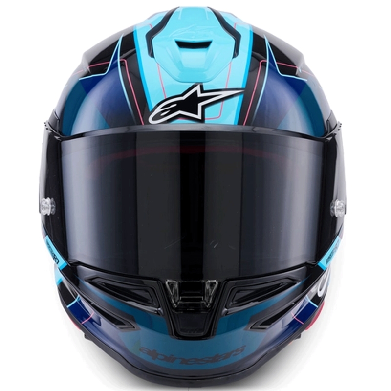 Kask motocyklowy integralny Alpinestars S-R7 Kinetis czarno-niebiesko-fluo-różowo-biały