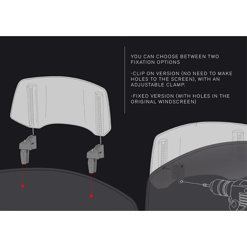 Multiadjustable visor PUIG 2.0 clip-on smoke