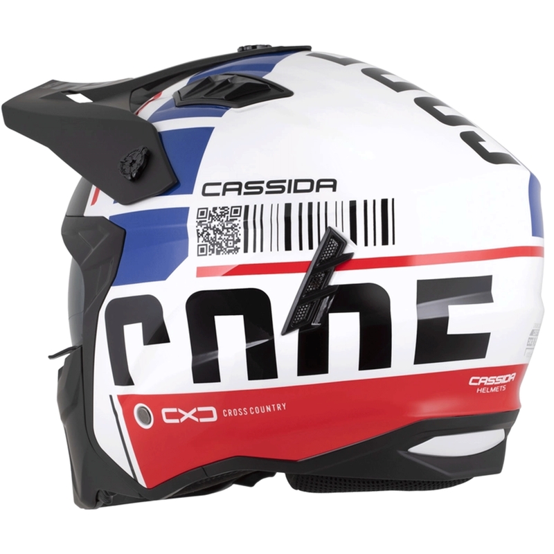 Kask motocyklowy modułowy Cassida Cross Country Code biało-czerwono-niebiesko-czarny