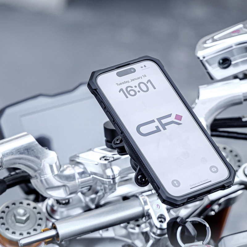 Uchwyt na telefon na kierownicę z certyfikowanym ładowaniem Qi2 GRxplore MW60 czarny