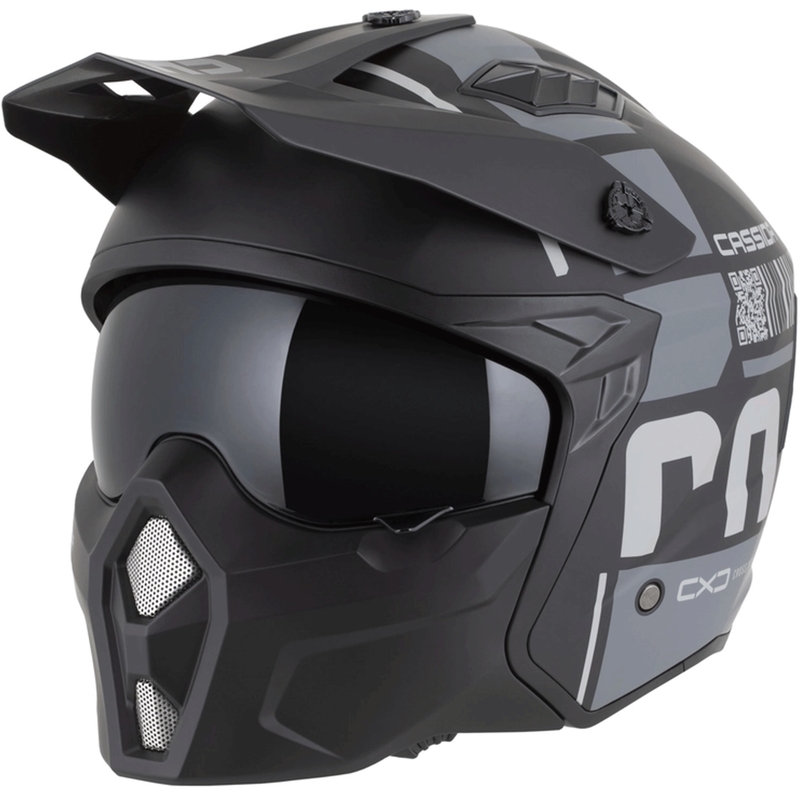 Kask motocyklowy modułowy Cassida Cross Country Code matowy czarny-ciemnoszary-jasnoszary