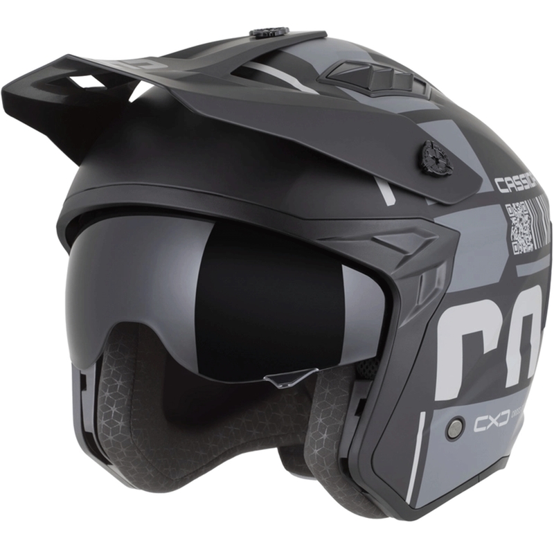 Kask motocyklowy modułowy Cassida Cross Country Code matowy czarny-ciemnoszary-jasnoszary