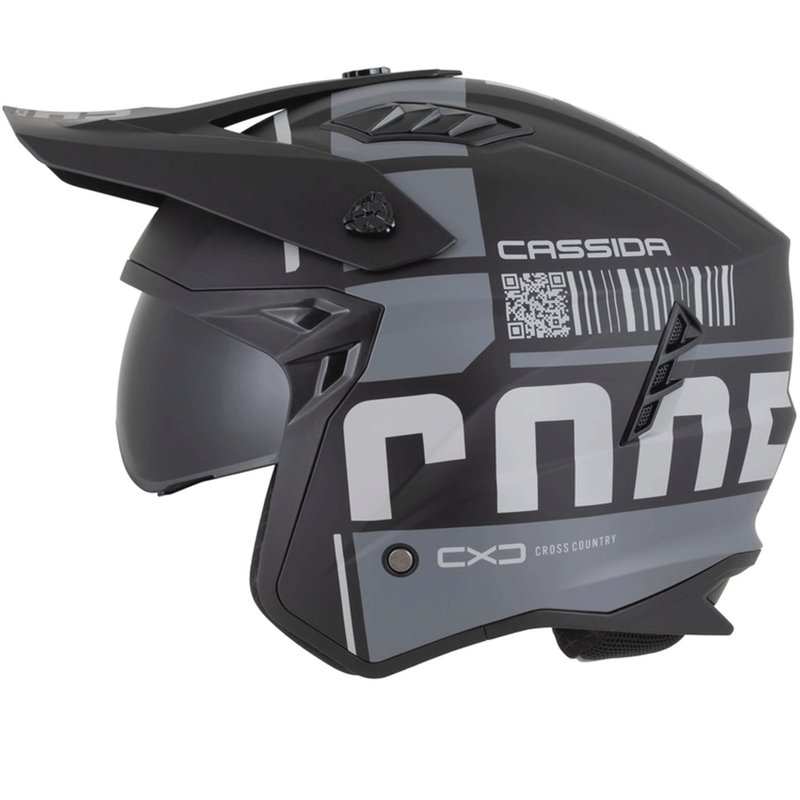 Kask motocyklowy modułowy Cassida Cross Country Code matowy czarny-ciemnoszary-jasnoszary