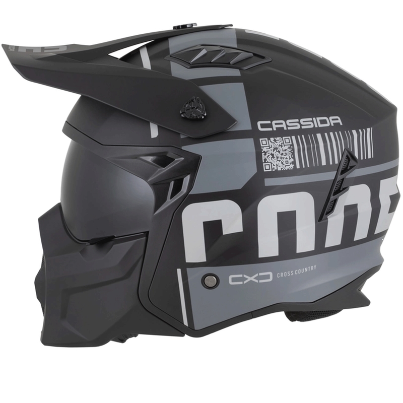Kask motocyklowy modułowy Cassida Cross Country Code matowy czarny-ciemnoszary-jasnoszary