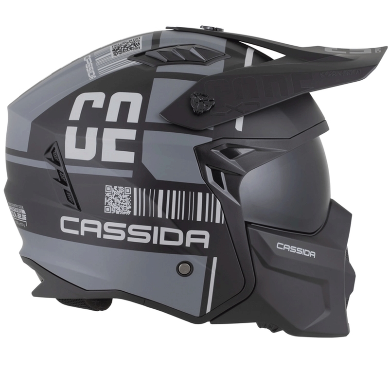 Kask motocyklowy modułowy Cassida Cross Country Code matowy czarny-ciemnoszary-jasnoszary