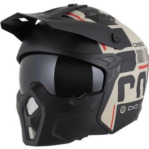 Kask motocyklowy modułowy Cassida Cross Country Code matowy piaskowo-czarno-czerwony
