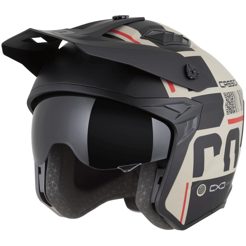 Kask motocyklowy modułowy Cassida Cross Country Code matowy piaskowo-czarno-czerwony
