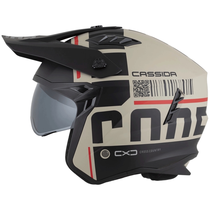 Kask motocyklowy modułowy Cassida Cross Country Code matowy piaskowo-czarno-czerwony