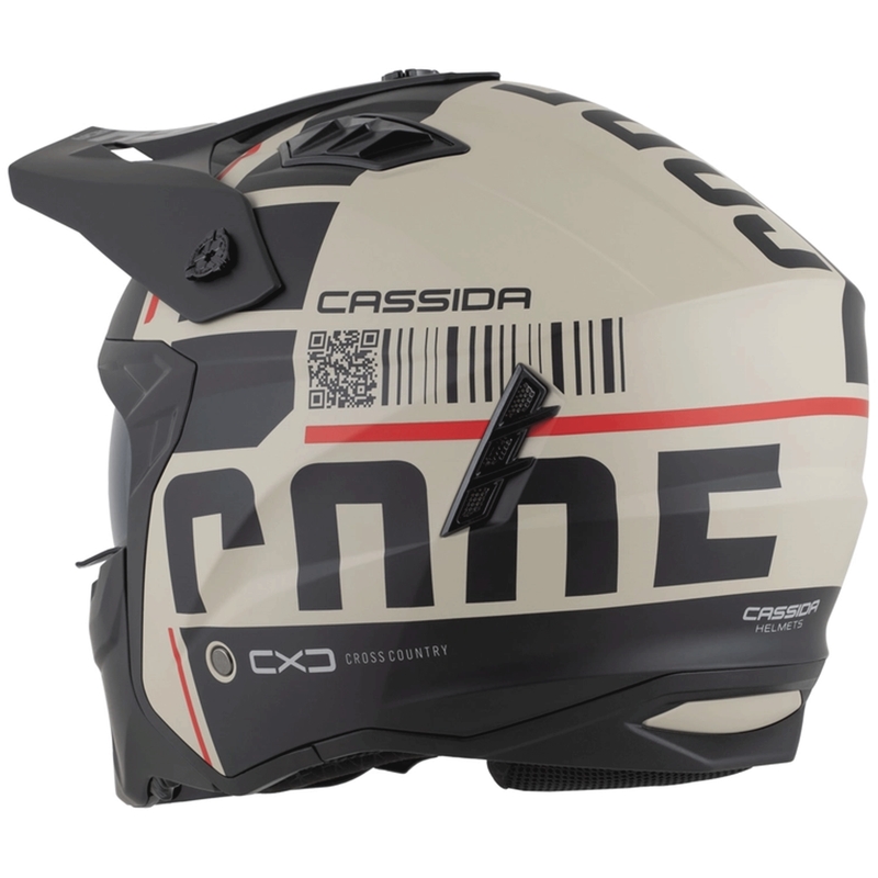 Kask motocyklowy modułowy Cassida Cross Country Code matowy piaskowo-czarno-czerwony