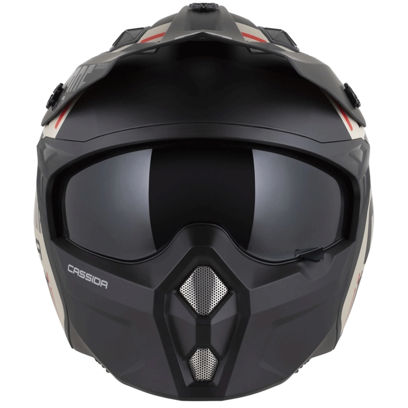Kask motocyklowy modułowy Cassida Cross Country Code matowy piaskowo-czarno-czerwony