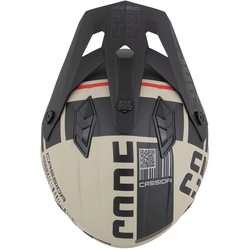 Kask motocyklowy modułowy Cassida Cross Country Code matowy piaskowo-czarno-czerwony