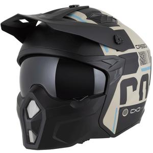 Kask motocyklowy modułowy Cross Country Code matowy piaskowo-czarno-jasnoniebieski