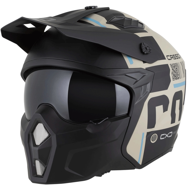 Kask motocyklowy modułowy Cross Country Code matowy piaskowo-czarno-jasnoniebieski