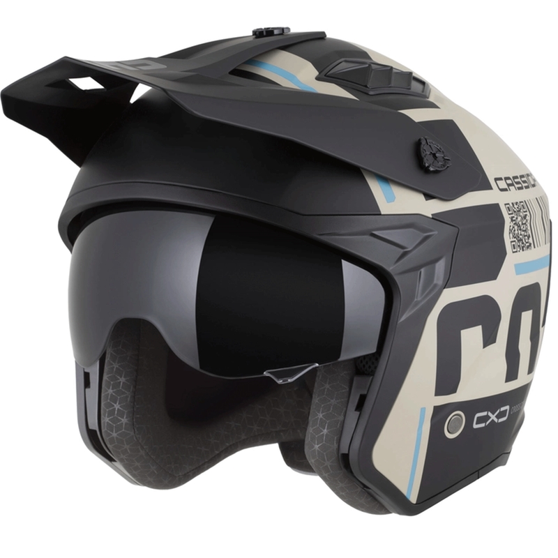 Kask motocyklowy modułowy Cross Country Code matowy piaskowo-czarno-jasnoniebieski