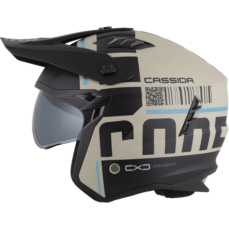 Kask motocyklowy modułowy Cross Country Code matowy piaskowo-czarno-jasnoniebieski