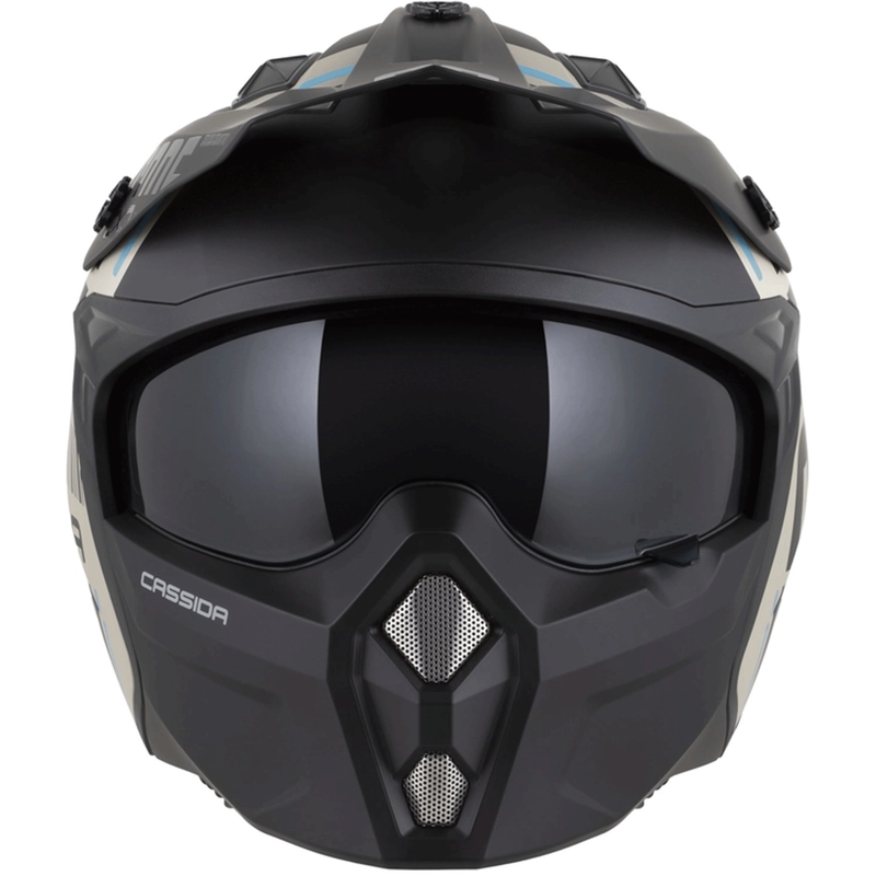 Kask motocyklowy modułowy Cross Country Code matowy piaskowo-czarno-jasnoniebieski