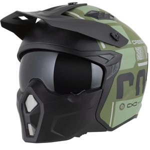 Kask motocyklowy modułowy Cassida Cross Country Code matowy zielono-szaro-czarny