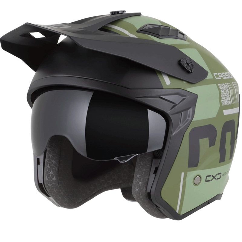 Kask motocyklowy modułowy Cassida Cross Country Code matowy zielono-szaro-czarny
