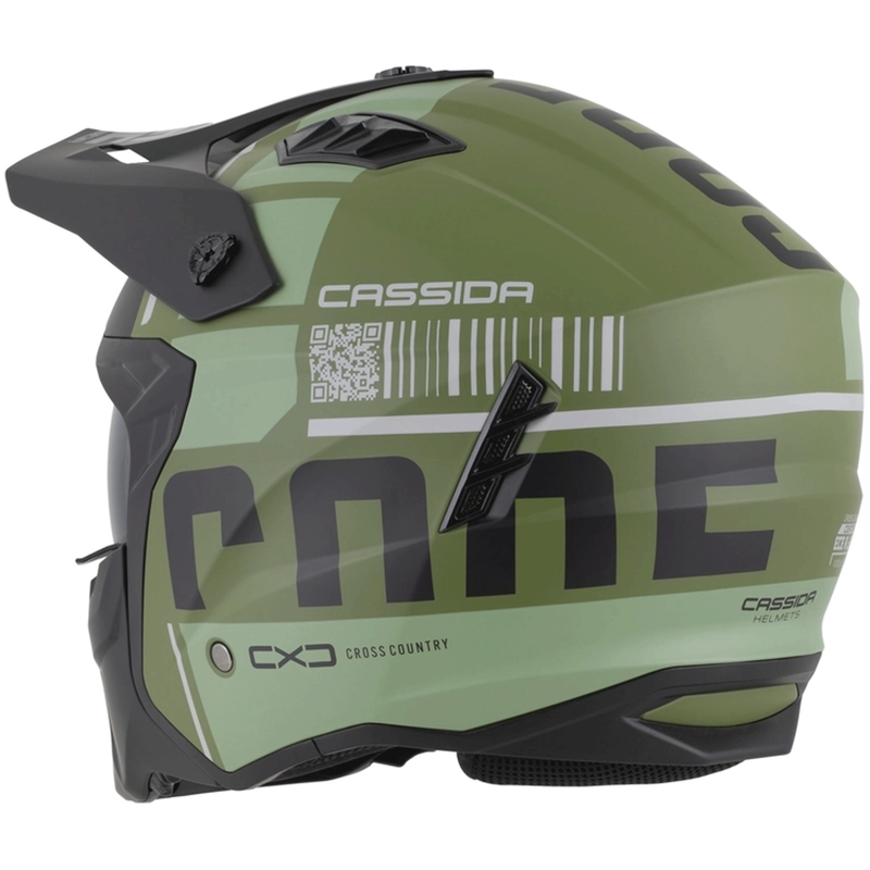 Kask motocyklowy modułowy Cassida Cross Country Code matowy zielono-szaro-czarny