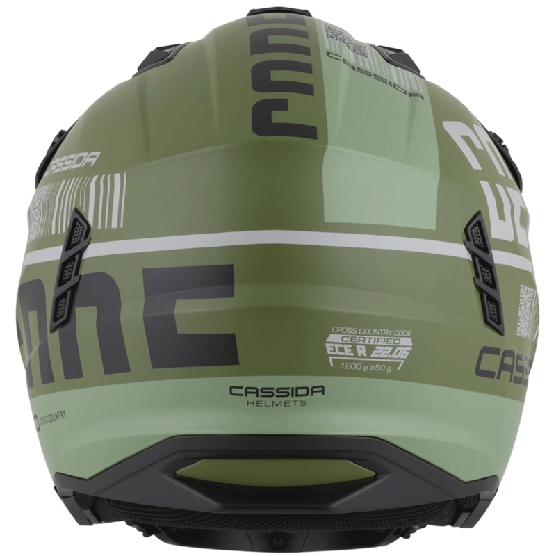 Kask motocyklowy modułowy Cassida Cross Country Code matowy zielono-szaro-czarny