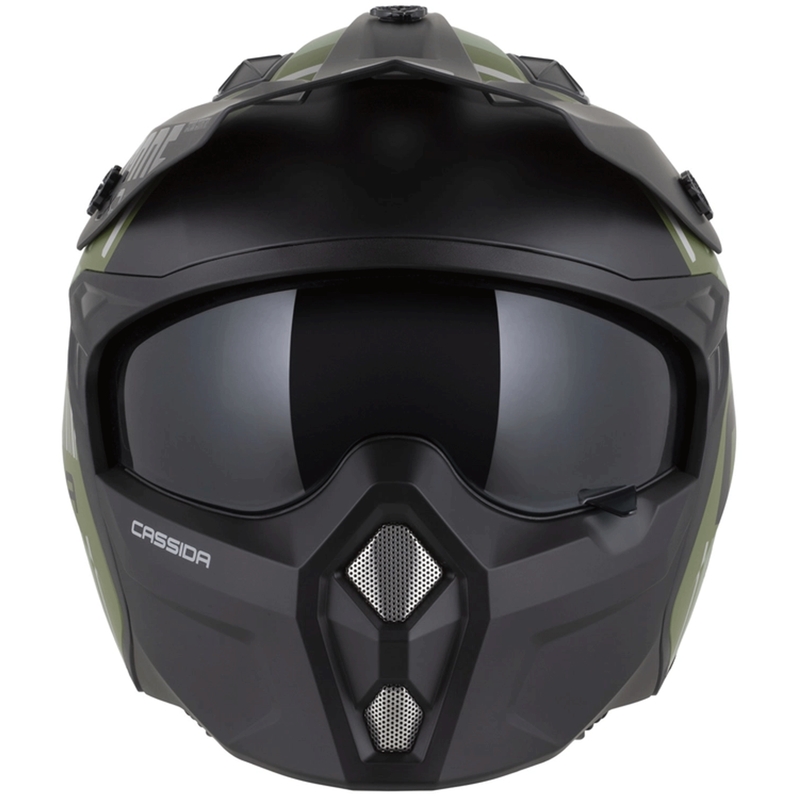 Kask motocyklowy modułowy Cassida Cross Country Code matowy zielono-szaro-czarny