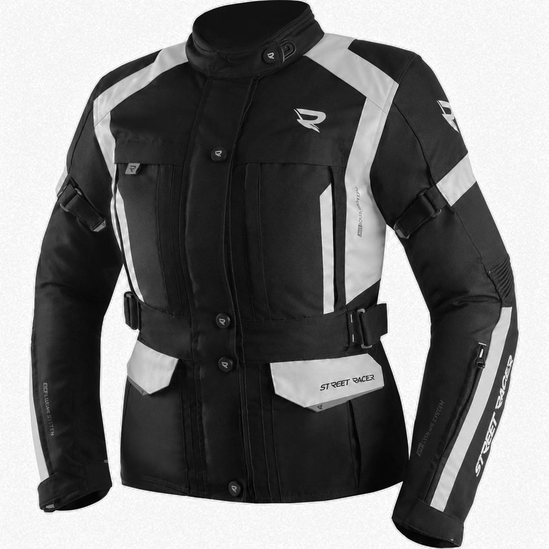 Kurtka motocyklowa damska Street Racer Hilax czarno-jasnoszara