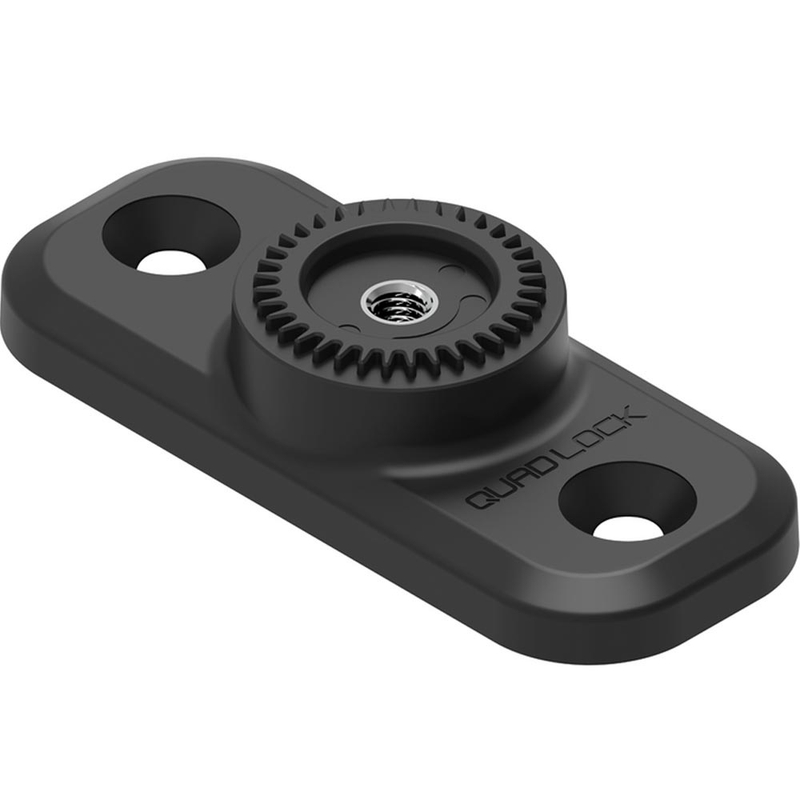 Quad Lock® 360 2-otworowa płaska podstawa prostokątna, czarna
