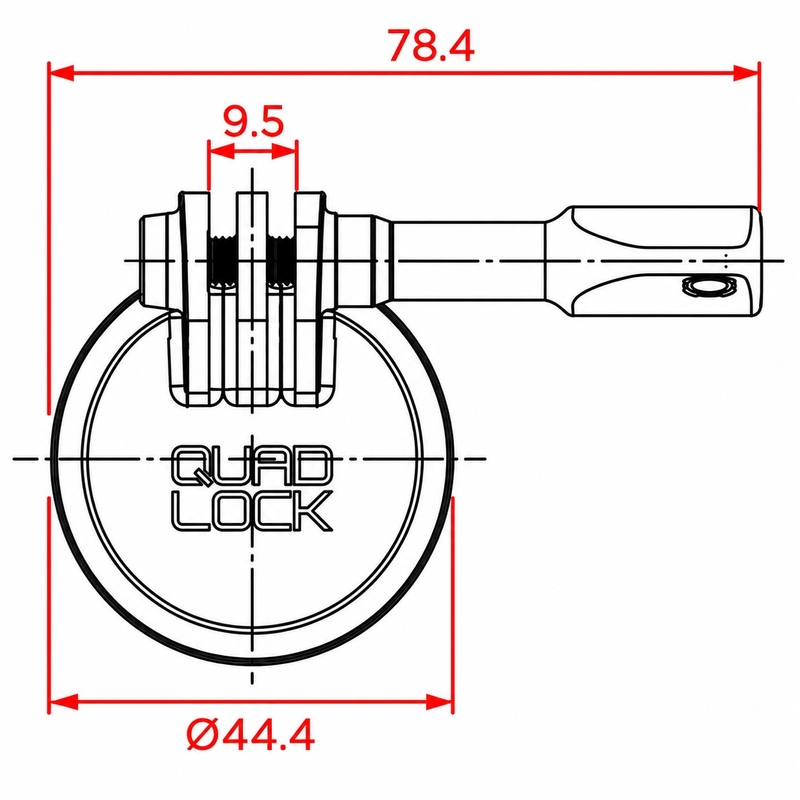 Adapter do kamery sportowej Quad Lock® – standardowy Go Pro, czarny