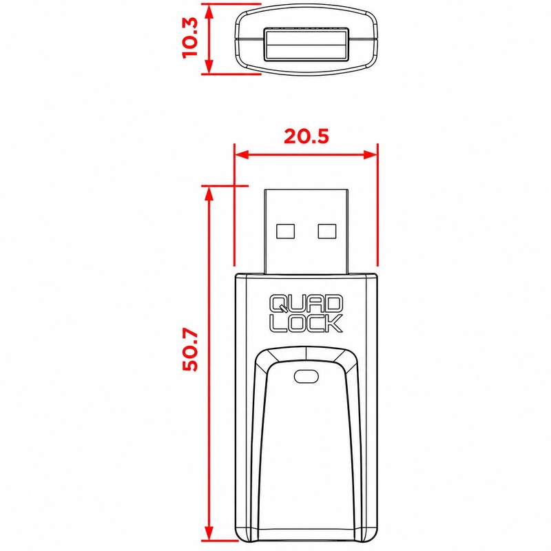 Bezprzewodowy adapter Quad Lock® CarPlay/Android Auto w kolorze czarnym