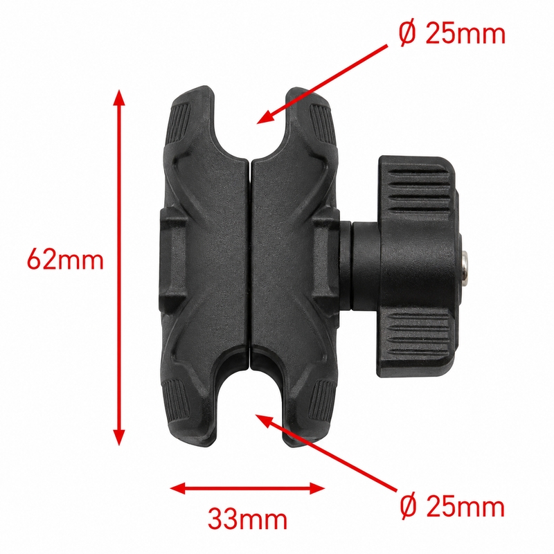 Uchwyt antywibracyjny MotoZem Claw PRO z ładowarką bezprzewodową i gniazdem USB-C czarny