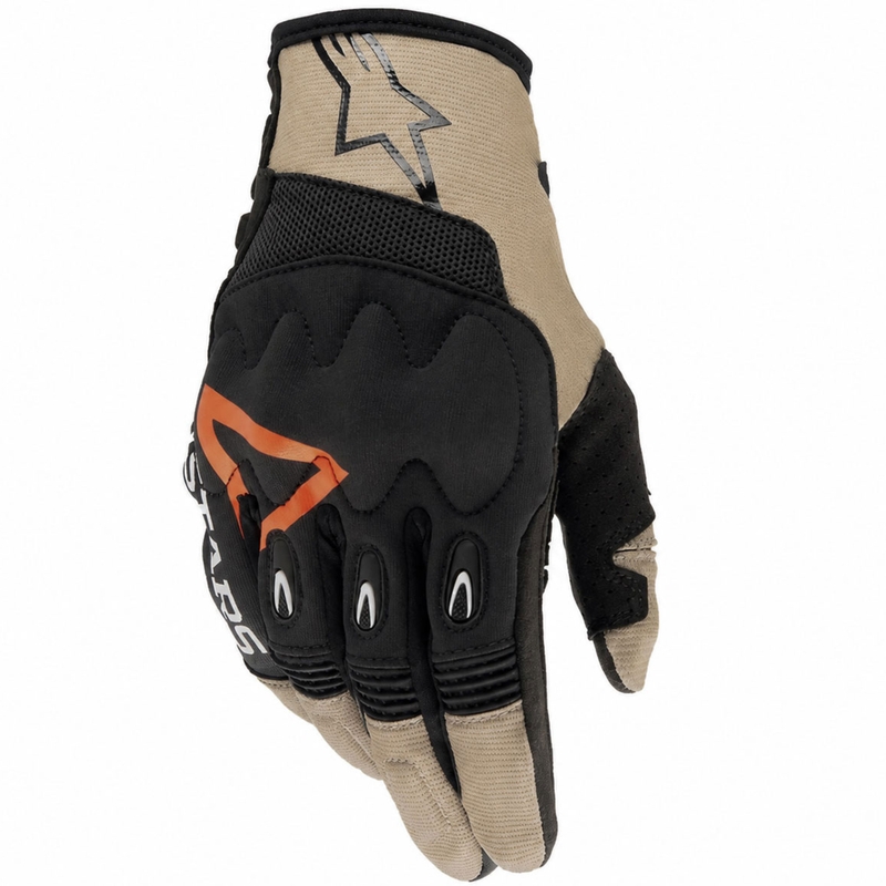 Rękawiczki motocrossowe Alpinestars Techdura w kolorze czarno-brązowo-fluoczerwonym