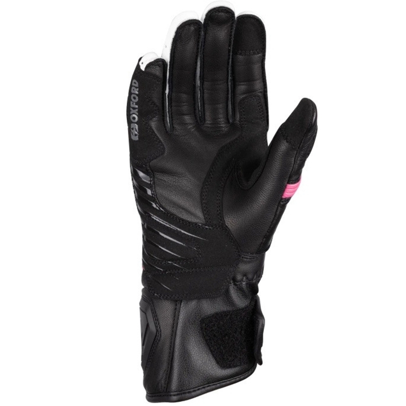 Rękawice motocyklowe damskie Oxford RP-5 3.0 czarno-biało-różowe