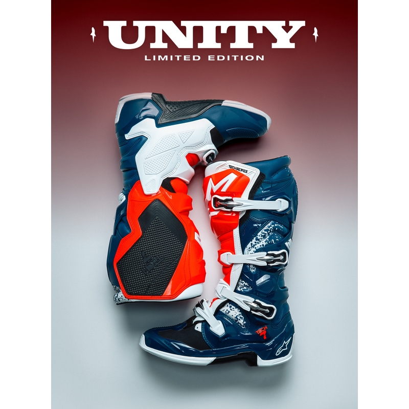 Buty motocrossowe Alpinestars TECH 7 UNITY czerwono-biało-niebieskie