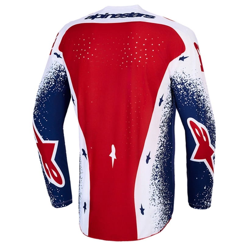 Koszulka motocrossowa Alpinestars Techstar w limitowanej edycji Unity w kolorze czerwono-biało-niebieskim