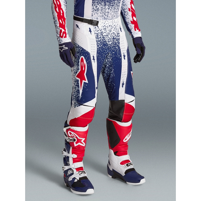 Spodnie motocrossowe Alpinestars Techstar Limited Edition Unity w kolorze czerwono-biało-niebieskim