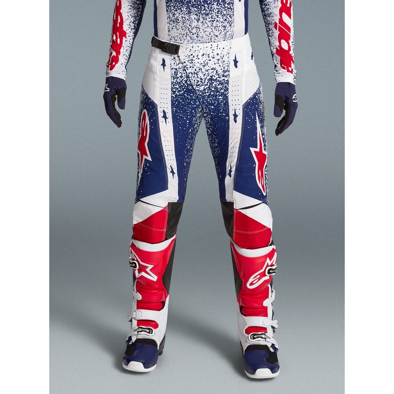 Spodnie motocrossowe Alpinestars Techstar Limited Edition Unity w kolorze czerwono-biało-niebieskim