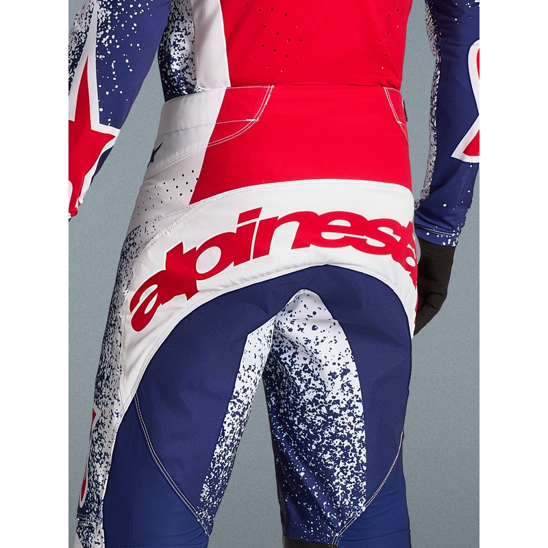 Spodnie motocrossowe Alpinestars Techstar Limited Edition Unity w kolorze czerwono-biało-niebieskim