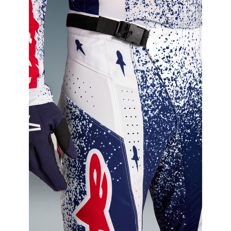 Spodnie motocrossowe Alpinestars Techstar Limited Edition Unity w kolorze czerwono-biało-niebieskim