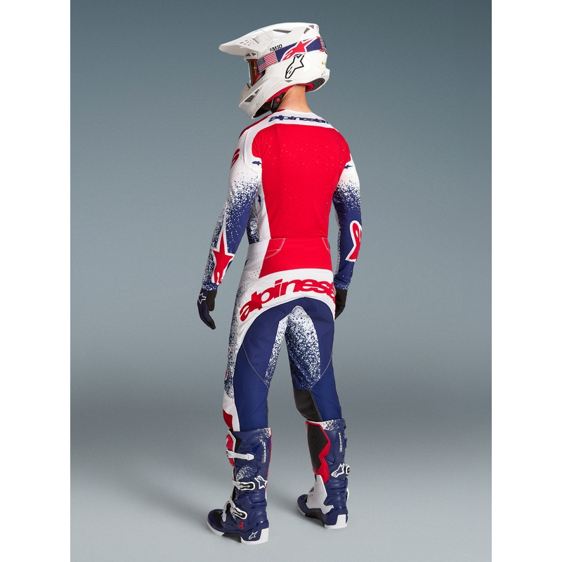 Spodnie motocrossowe Alpinestars Techstar Limited Edition Unity w kolorze czerwono-biało-niebieskim