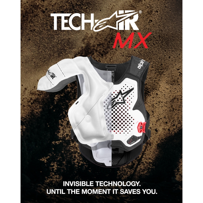 Kamizelka z poduszką powietrzną Alpinestars TECH-AIR®MX Plasma w kolorze biało-czarno-czerwonym