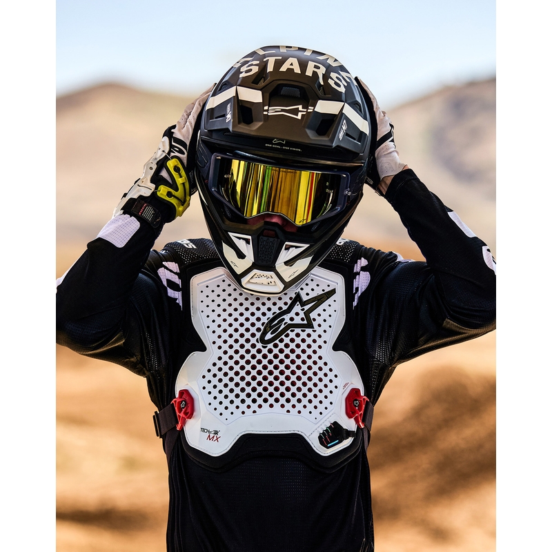 Kamizelka z poduszką powietrzną Alpinestars TECH-AIR®MX Plasma w kolorze biało-czarno-czerwonym