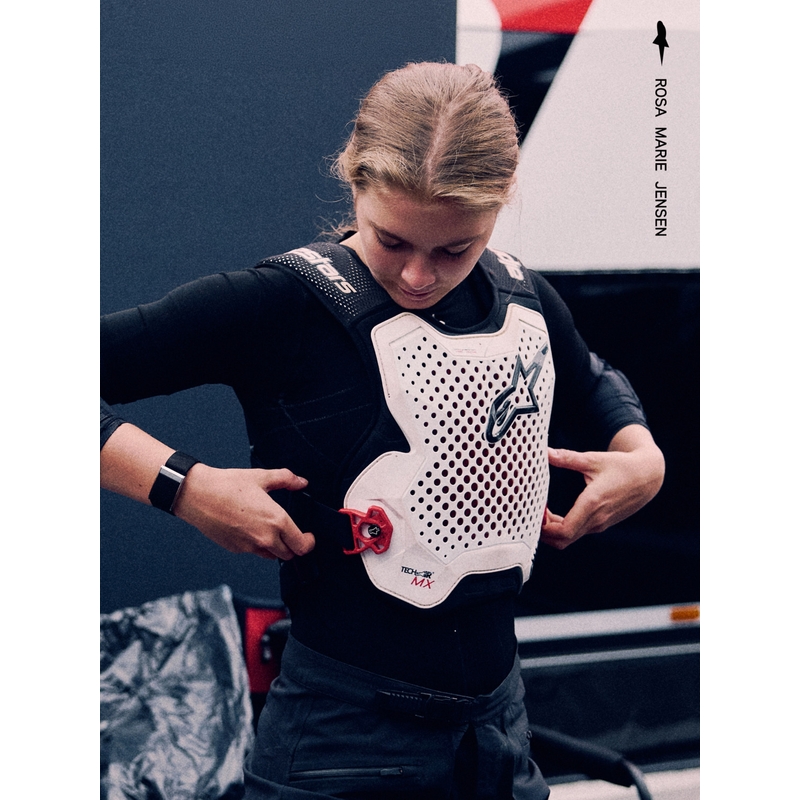 Kamizelka z poduszką powietrzną Alpinestars TECH-AIR®MX Plasma w kolorze biało-czarno-czerwonym