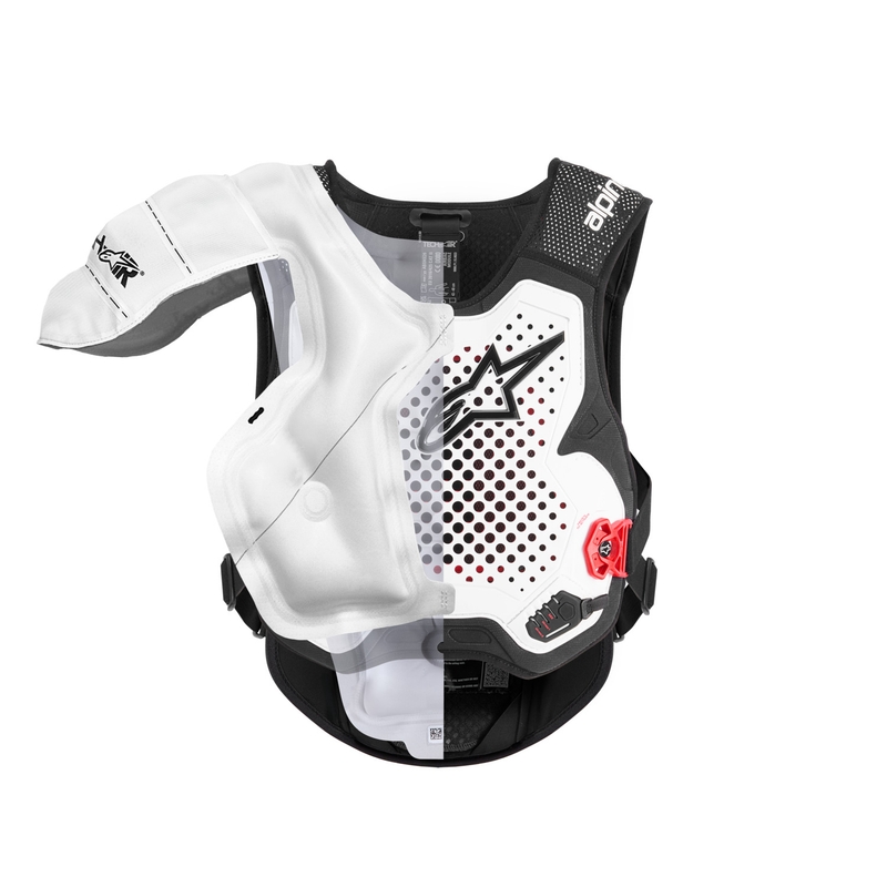 Kamizelka z poduszką powietrzną Alpinestars TECH-AIR®MX Plasma w kolorze biało-czarno-czerwonym